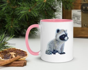 Be You Racoon - Color Inside 11oz and 15oz pastel animal art cup multiple color options