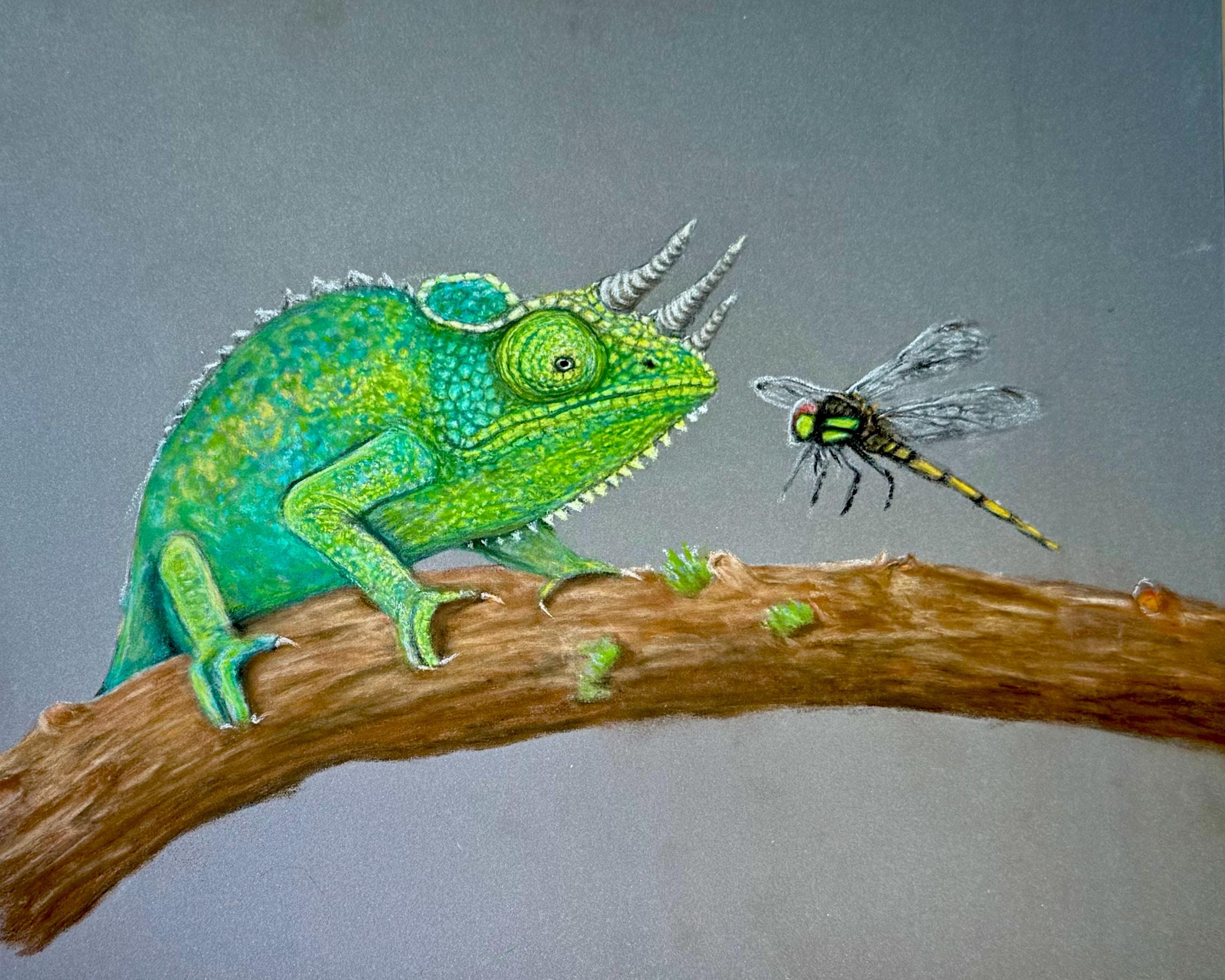 Jackson's Chameleon Print – Limited Edition 8x10 Pastel Animal