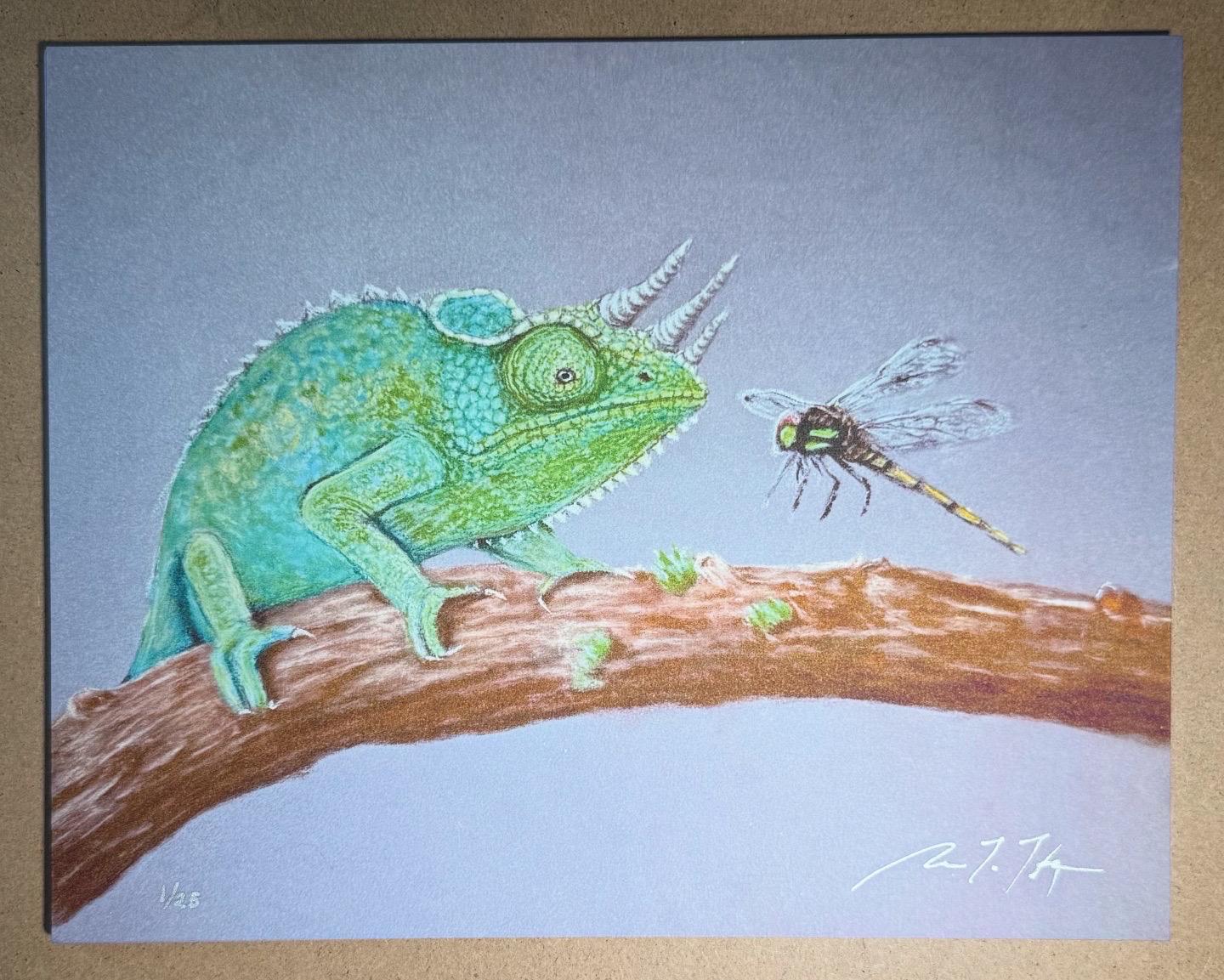 Jackson's Chameleon Print – Limited Edition 8x10 Pastel Animal
