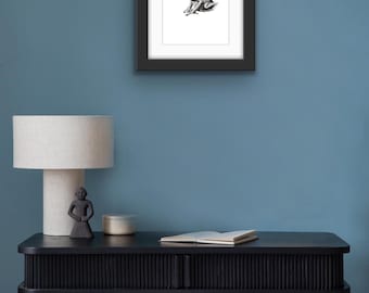 Goliath Frog - Original Drawing black ink fine liner ink on paper wall art