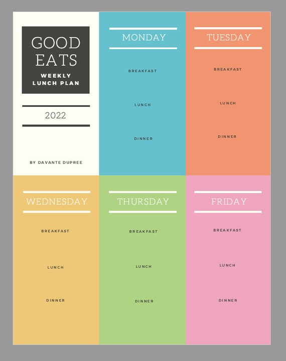 Printable Weekly Meal Planner Instant Download Digital Meal | Etsy