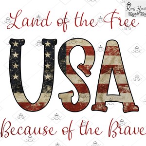 Memorial Day Clipart, Independence Day  Design, Patriotic Sublimation Design,Land of the free,USA,Instant Download, transparent background