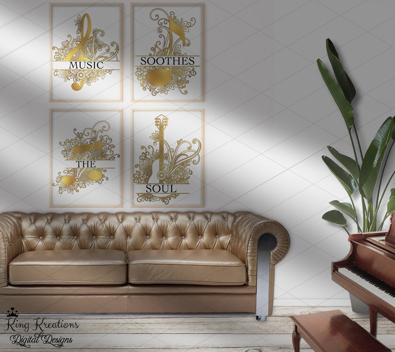 Music Notes Printable Digital Wall Art, Music Wall Art, Digital Wall ...