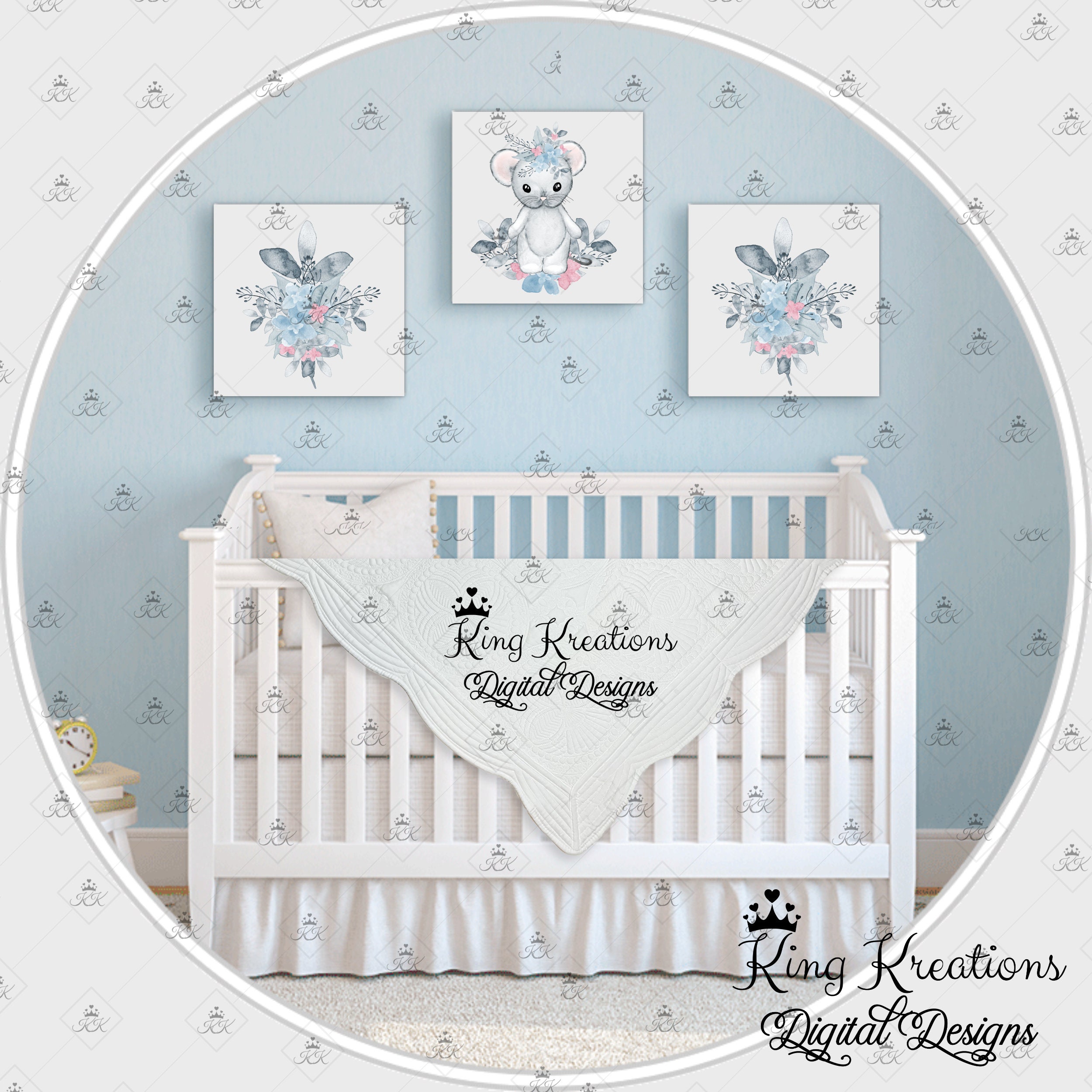 Heirloom Quilt Mockup, Corner Showcase White Bed Baby blanket mockup, Nursery mockup