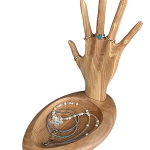 Jewelry stand, Jewelry holder, wooden hand, Hand-Shaped Stand for rings, watches, necklace, bracelets. Wooden unique Gift for women.