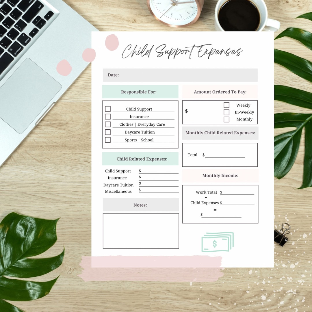 Child Support Printable Expenses Worksheet Custody Planner Children