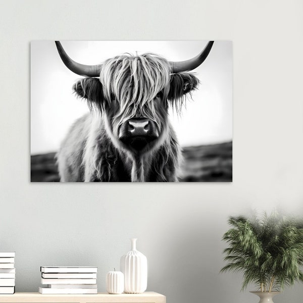 Highlandcattle Poster / Bild für Wohnzimmer / Flur / Kunstdruck Highland Kuh / Geschenk Umzug / Einweihung / ohne Bilderrahmen