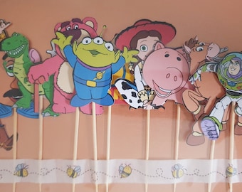 12 Toy Story cake toppers  Party Picks Canape Flags, Cake Decor,baby shower, birthday.