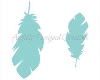 Feather Cookie and Craft Stencil, Artfully Designed, Food Safe Stencil, 5x5 Design Stencil, Feathers Stencil