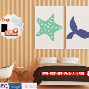 Ocean svg, fish svg, starfish, whale tail, ocean animals for laser , vinyl and print -