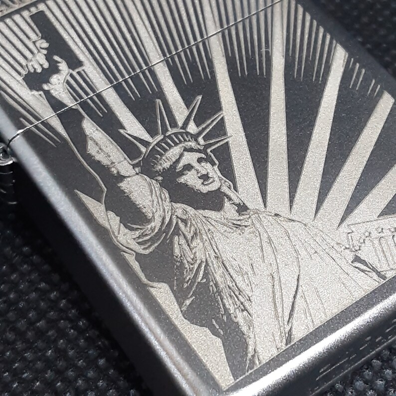 Engraved Zippo Lighter Lady Liberty Statue of Liberty Etsy