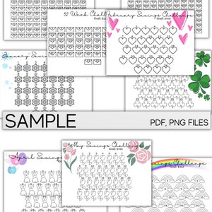 Budget Planner Money Savings Challenge PDF, 100 Envelope Challenge, Monthly Saving Challenge, Savings Tracker