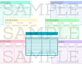Geldumschlag Tracker, Budget Binder Einlage, Saving Challenge Cards