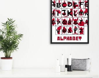 Kontrastreiches Alphabet Digitaldruck
