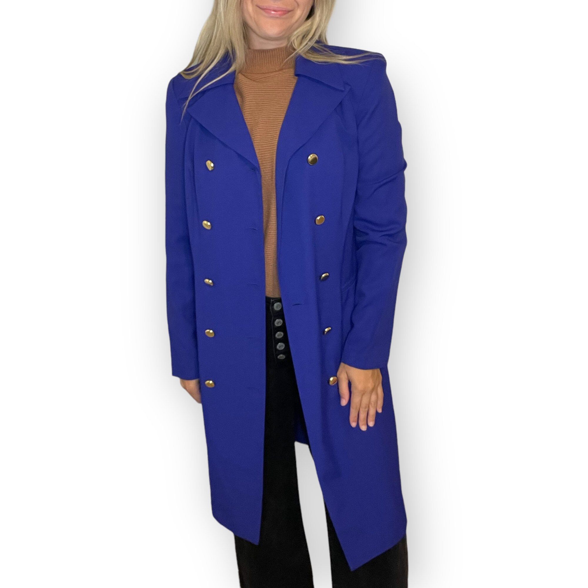 royal blue plus size coat