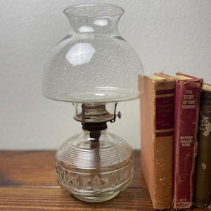 Vintage Glass Oil Lamp - Antique Oil Lamp - Wedding Lighting - Wedding Table Center Piece- Brass Oil Lamp