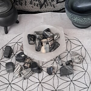 Black Network Agate Tumbled Crystals