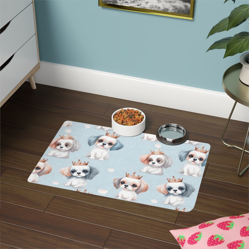 Cartoon Shih-tzu Dogs Pet Food Mat Non-slip 12x18 Size - Etsy