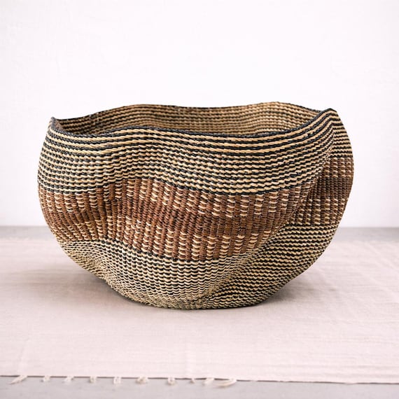 Welle Bolga Korb, Geschenk für Mutter, Geschenk für sie, Geschenk für ihn, Housewarming Geschenkkörbe, einzigartige Geschenke, handgemachte Körbe, Bolga Korb