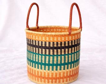 Handwoven Bolga Basket Laundry Basket | Eco-Friendly Storage | Versatile Planter Basket| Bolga basket| Storage basket