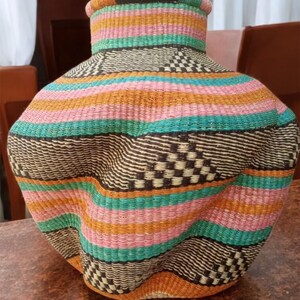 Earl Wave Basket| Housewarming gifts| Bolga Basket| Gift for him, Gift for Her|Bolga decorative basket| Handmade basket, Tall baskets