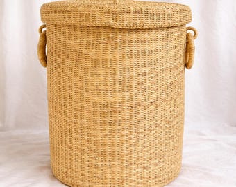 Handwoven Bolga laundry Basket with Handles  | Eco-Friendly basket | Laundry basket| Storage basket | Woven Hamper | Eco-Friendly Storage