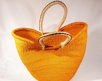 Handgefertigte Bolga Handtasche | Sommer Bolga Korbtasche | Ghanaische Markttasche | Umweltfreundliches Geschenk für sie | Bunte Stroh Tote