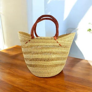 Hana Handwoven Bolga shopper basket| Everyday shopper basket | Bolga basket| Picnic Basket| Gift for  Her , Gift Ideas| Summer baskets
