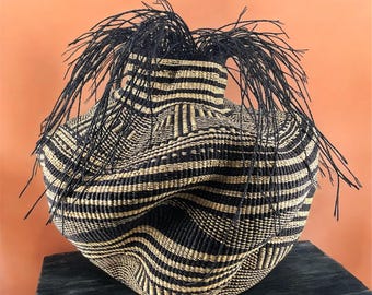 Shauku Wave Korb | Housewarming Geschenke | Bolga Korb | Geschenk für Ihn, Geschenk für Sie | Dekorativer Korb Bolga | Handgemachter Korb, Hohe Körbe