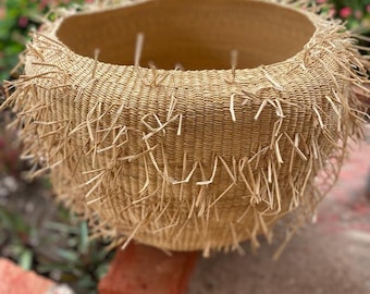 Runga Rasta Topf Korb | Bolga Korb | Dekorativer Korb | Kunstwerk | Afrikanische Kunst | Weihnachtskorb