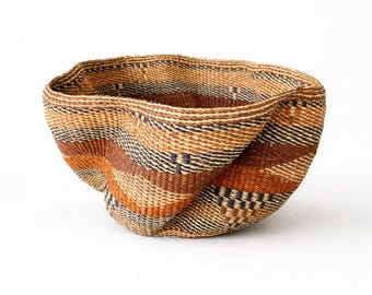 Welle Bolga Korb, dekorativer Korb, Housewarming Geschenkkörbe, einzigartige Geschenke, handgemachte Körbe, Bolga Korb