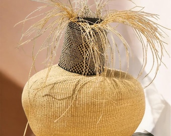 Handmade Bolga Basket | Tall Woven Storage, Home Decor Basket