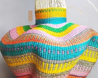 Kiyo Bolga Korb | Dekorativer Korb|Safi Label| Luxus Korb | Einzigartige Geschenke | Geschenk für Mama, Housewarming Geschenke, Hohe Körbe