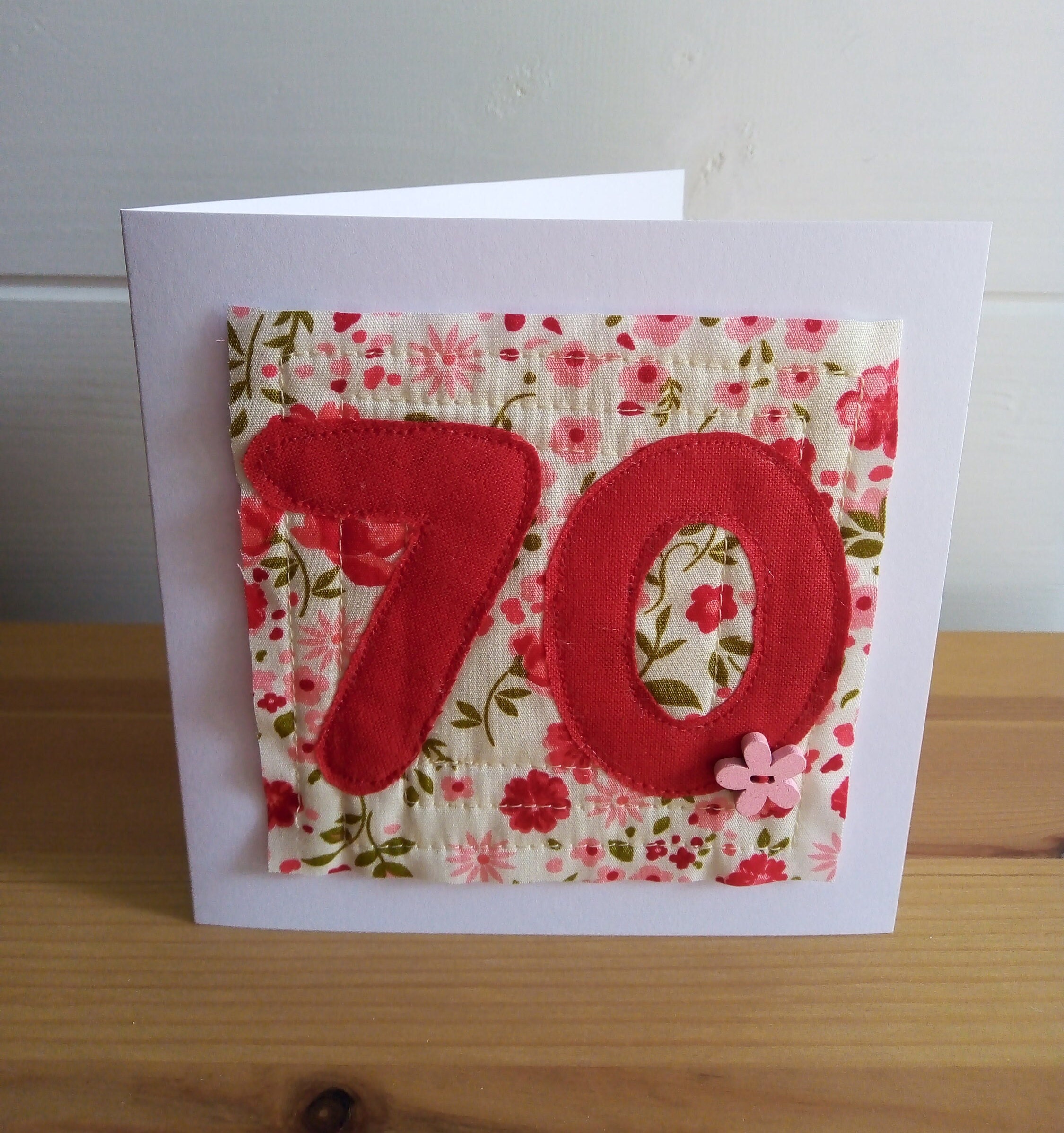 Personalised 70th Birthday Card Flower Greeting Card Handmade Birthday ...
