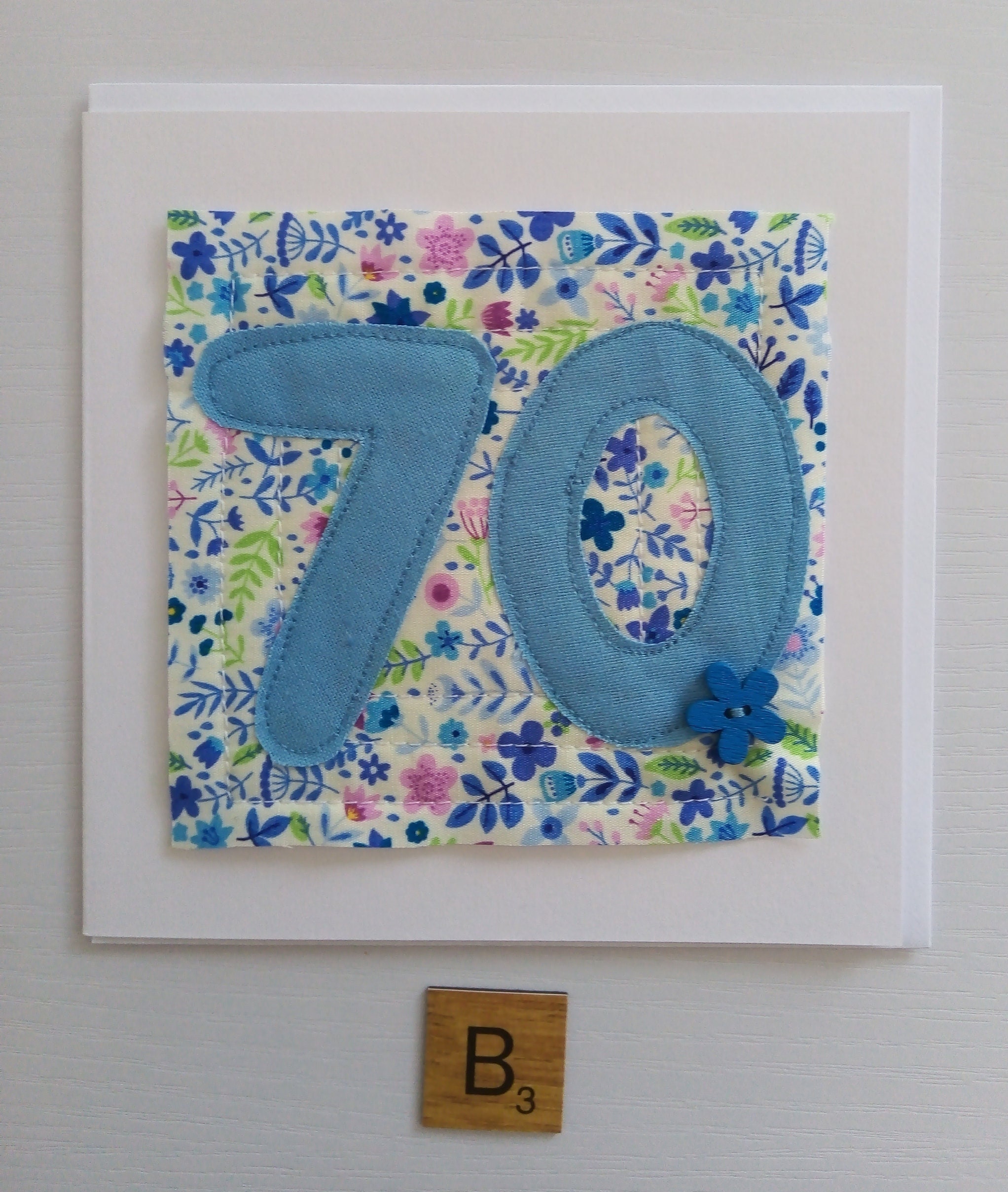 Personalised 70th Birthday Card Flower Greeting Card Handmade Birthday ...