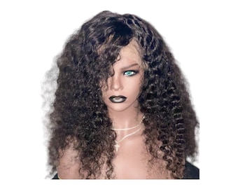 Deep Wave 13X4 Transparent Lace Front Wig Brazilian Hair Texture