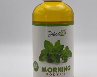 Morning Body Oil Skin Moisturizer Natural Ingredients Spearmint Scented