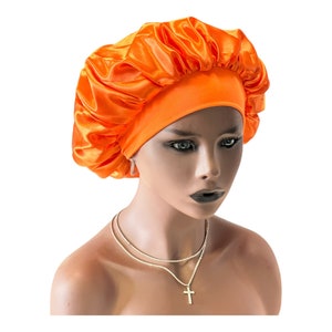 Large Silk Satin Bonnet Wide Band Reversible Hair Protector