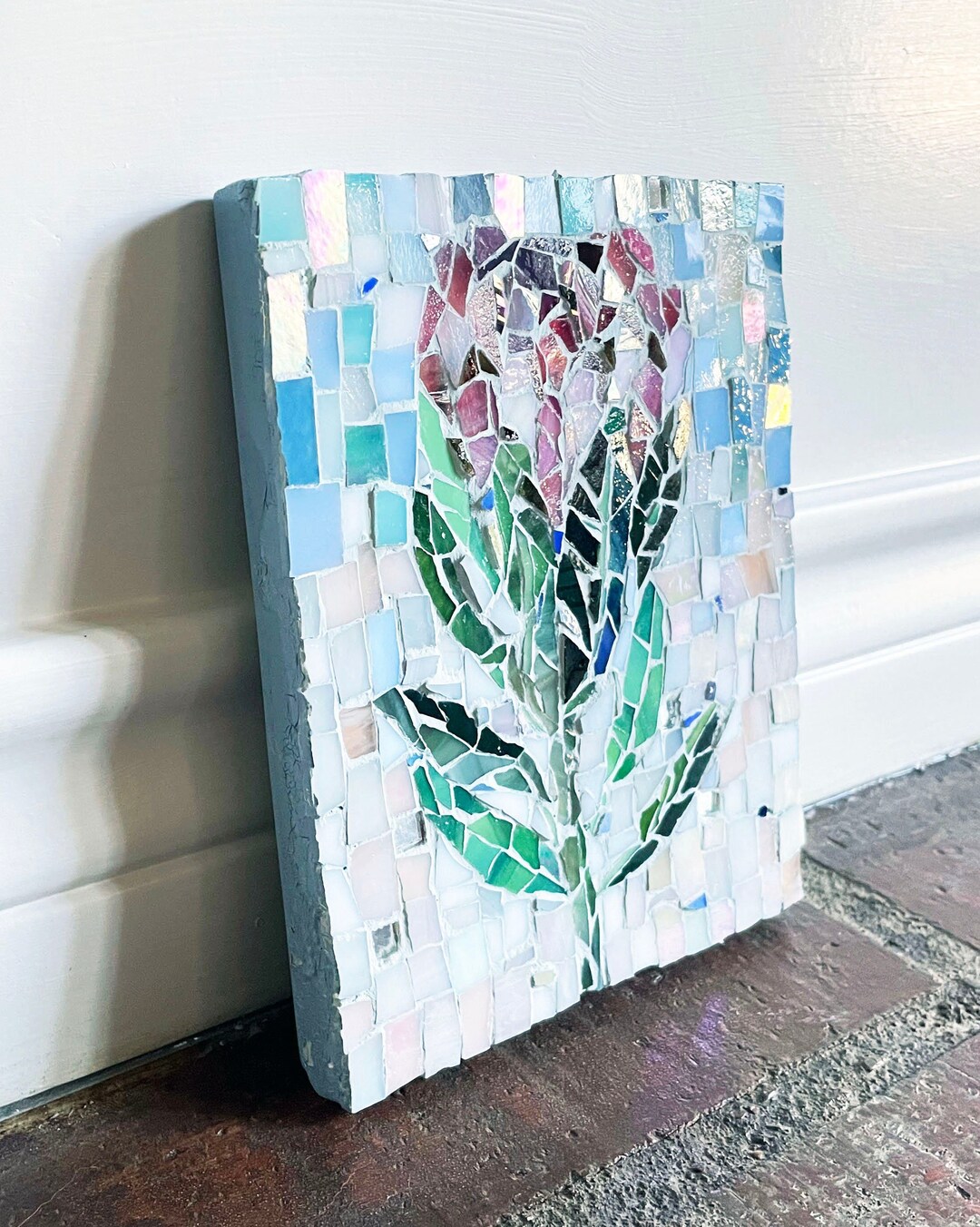 Protea Flower Stained Glass Mosaic Wall Art With Hanging - Etsy