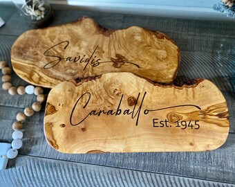 Charcuterie board personalized Serving Board with handle Olivewood Monogrammed Personalized Cheese Board Engagement Gift Bridal Shower Gift