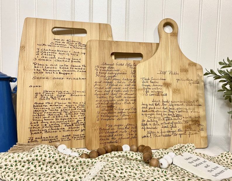 Handwritten Recipe Cutting Board Grandma's Handwriting Etsy