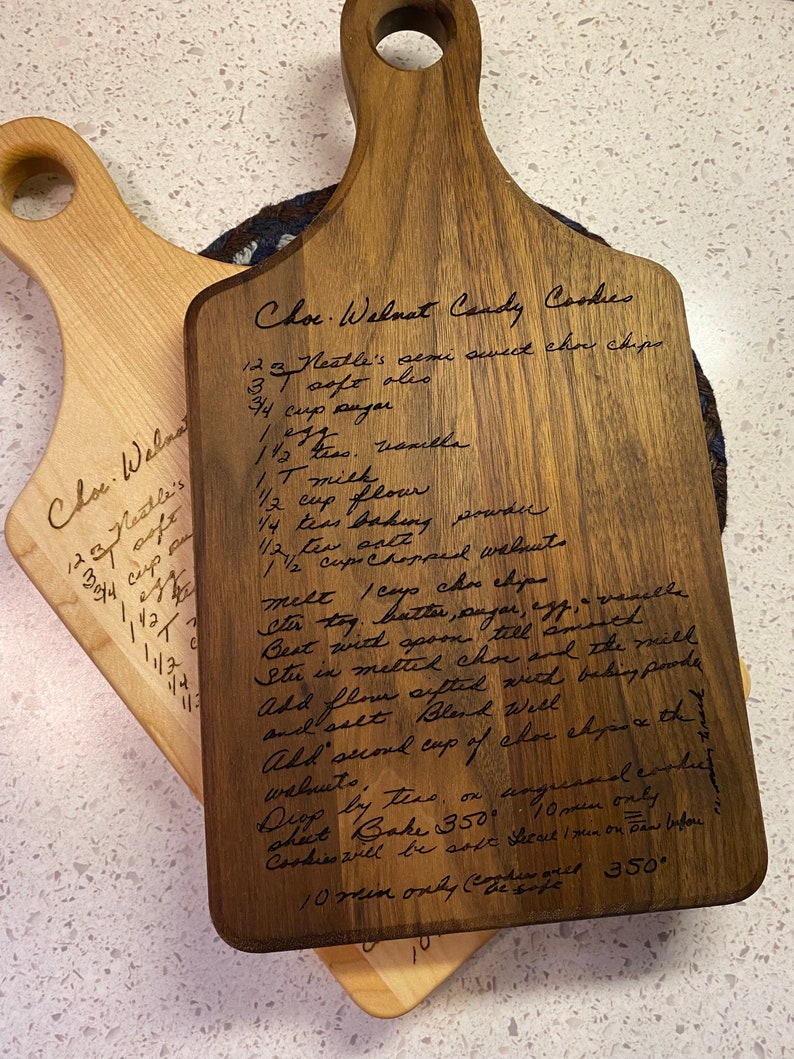 Handwritten Recipe Cutting Board Grandma's Handwriting Etsy