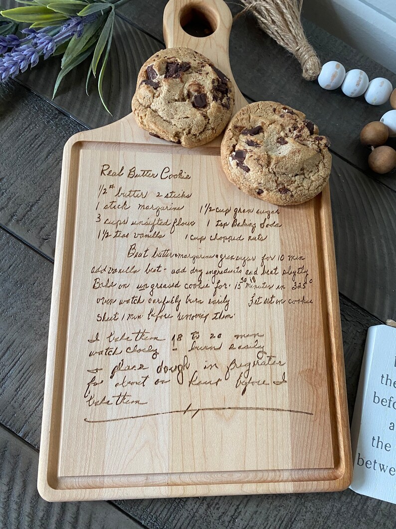 Handwritten Recipe Cutting Board Grandma's Handwriting Etsy