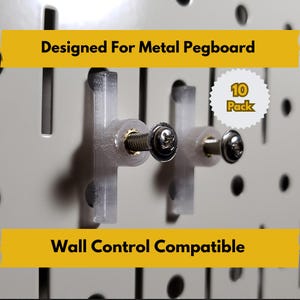 1/4 Inch Metal Pegboard Connector - 10 pack