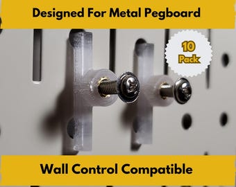 1/4 Inch Metal Pegboard Connector - 10 pack