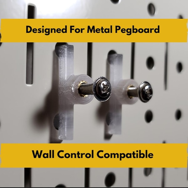 1/4 Inch Metal Pegboard Connector - 4 pack