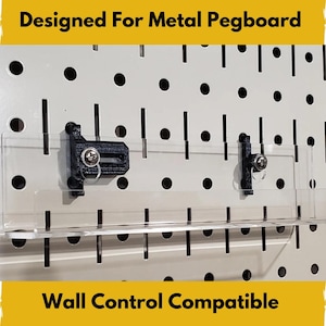 1/4 Inch Metal Pegboard Connector and Metal Pegboard Slider - Combination 4 pack