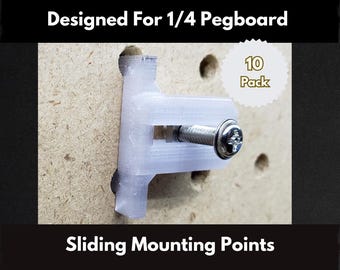 1/4 Inch Pegboard Slider Connector - 10 pack