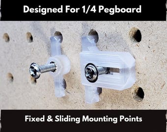 1/4 Inch Pegboard Connector & Slider Combo 4 pack