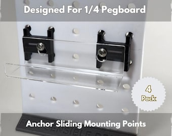 Anchor Slider Connector for 1/4 Inch Pegboard - 4 pack